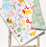 Quilting kit for alphabet lovers: bold letters, artistry, nursery décor, fluffy backing or cotton backing options.