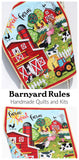 Personalized Barnyard Baby Quilt – Farm Animal Blanket with Name – Handmade Red Barn Nursery Quilt – Custom Embroidered Gift for Kids
