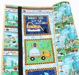 Truck Quilt Kit – Little Builder Baby Blanket Panel Kit – Digger & Dump Truck Fabric – Easy DIY Nursery Quilt for Boys or Toddlers