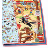 Rodeo cowboy quilt kit with vibrant panel design, premium fabrics, and all materials needed for a baby quilt project.