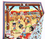 Rustic cowboy quilt handmade for babies, customized with embroidered details and western rodeo-inspired patchwork fabrics.