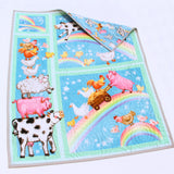 Farm Animal Baby Quilt – Handmade Gender Neutral Nursery Blanket – Personalized Monogram Quilt – Baby Shower or Toddler Gift
