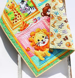 Zoo Animal Baby Quilt Kit – DIY Sewing Kit for Beginners – Handmade Nursery Blanket Project – Jungle Animal Crib Quilt Baby Shower Gift