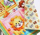 Zoo Animal Baby Quilt Kit – DIY Sewing Kit for Beginners – Handmade Nursery Blanket Project – Jungle Animal Crib Quilt Baby Shower Gift