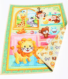 Handmade Jungle Animal Baby Quilt – Personalized Monogram Nursery Blanket – Gender Neutral Baby Shower Gift – Custom Crib or Toddler Quilt