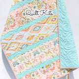 Butterfly Posy striped baby quilt kit with butterfly and floral fabrics