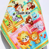 Zoo Animal Baby Quilt Kit – DIY Sewing Kit for Beginners – Handmade Nursery Blanket Project – Jungle Animal Crib Quilt Baby Shower Gift