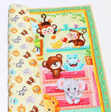 Handmade Jungle Animal Baby Quilt – Personalized Monogram Nursery Blanket – Gender Neutral Baby Shower Gift – Custom Crib or Toddler Quilt