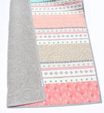 Striped crib quilt with modern baby blanket design for nursery bedding