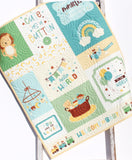 Beginner quilt kit for sewing a baby boy nursery quilt using high quality quilting cotton fabrics