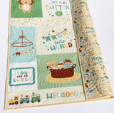 Crib size handmade baby quilt suitable for tummy time and nursery décor