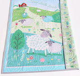 Pre printed baby quilt panel kit that reduces cutting and speeds up quilt assembly