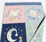 Pre printed baby quilt panel kit that minimizes cutting and simplifies construction