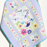 Butterfly baby quilt kit in lilac and purple nursery colors