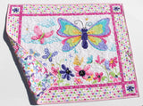 Panel quilt kit designed as a butterfly baby play mat for tummy time and floor play