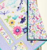 Girls nursery quilt with butterflies and personalized embroidery