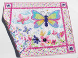 Personalized baby activity mat quilt with colorful butterflies and flowers