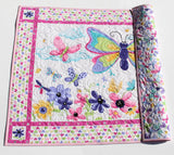 Butterfly themed floor quilt handmade for baby tummy time and play
