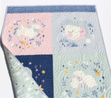 Baby panel quilt kit with star and moon theme designed for a peaceful nursery