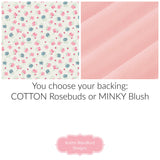 pink gingham quilt kit paired with delicate floral cotton prints