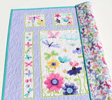 Baby quilt kit with butterflies and floral panels