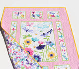 Panel based butterfly quilt kit for creating a decorative baby blanket