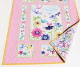 Panel quilt kit using a butterfly fabric panel to create a soft handmade baby blanket
