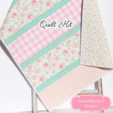 Precut Baby Quilt Kit – Floral Pink Quilt Kit – Beginner Quilt Kit – Nursery Quilt Kit – Baby Shower Sewing Gift
