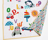 Alphabet Baby Quilt Letter ABCs Baby Gift Crib Blankets Newborn Nursery Bedding Boy Girl Gender Neutral Personalized Name Colorful Gift