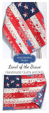 Land of the Brave Flag Quilt Kit, Faux Patchwork Riley Blake Fabrics Simple Easy Beginner Quilting Sewing USA American Panel United States