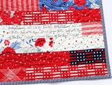 Land of the Brave Flag Quilt Faux Patchwork Home Decor Patriotic USA United States of America Red White Blue Small Table Legacy Quilted Gift
