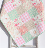 Baby Girl Quilt Newborn Gift Crib Bedding New Baby Keepsake Floral Baby Blanket Nursery Crib Quilt Mint Pink Coral Bunnies Floral Flowers