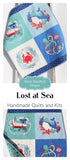 Ocean Quilt Kit, Sea Fish Ship Boat Whales Nautical Crib Blanket, Quilting Lost at Sea Boy Girl Beginner Quilt Kit Bundle Set Panel Fabrics