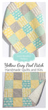 Gender Neutral Baby Quilt Kit for Boy or Girl Yellow Grey Aqua Teal Beginner Patchwork Sewing Ideas Bundle Set of Fabrics Binding Backing