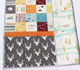 Woodland Quilt Kit, Big Sur Camp Birch Fabrics, Beginner Quilting Project Sewing Ideas DIY Do It Yourself Boy Sewing Camping Hiking Outdoors