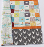 Woodland Quilt Kit, Big Sur Camp Birch Fabrics, Beginner Quilting Project Sewing Ideas DIY Do It Yourself Boy Sewing Camping Hiking Outdoors