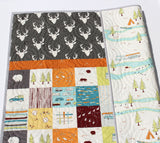 Woodland Crib Quilt Bedding Big Sur Baby Quilt Toddler Bedding Antler Baby Bedding Crib Bedding Deer Camping Woodland Blanket Baby Boy