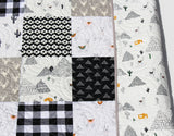 Quilt Kit Black and White Plaid Woodland Bedding Crib Blanket Quilting Project Baby Quilt Kit Toddler Kit Patchwork Kit Pacha Desert