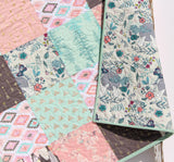 Baby Girl Baby Girl Quilt Newborn Gift Crib Bedding Keepsake Floral Blanket Nursery Crib Quilt Mint Pink Coral Bunnies Floral Flowers