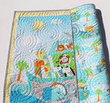Noah's Ark Quilt Kit, Baby Bedding, Animals Panel Beginner Kit DIY Project Easy Idea Pattern Educational Cotton Biblical Fabrics Boy Girl
