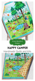 Quilt, Woodland Baby Quilt, Nursery Decor, Happy Camper, Nature Outdoors, Blankets, Forest Animals, Fox Deer Bear, Camping Tent Boy Girl