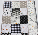 Quilt Kit Black and White Plaid Woodland Bedding Crib Blanket Quilting Project Baby Quilt Kit Toddler Kit Patchwork Kit Pacha Desert
