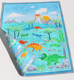 Dinosaur Quilt Kit Dino Panel Quick Easy Fun Beginner Project Fabrics Baby Boy Child Kid Crib Quilt Blue Green Orange Sewing Patterns Sale