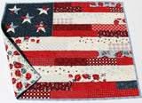 Kristin Blandford Designs American Dream Flag Quilt Kit, Faux Patchwork Riley Blake Fabrics Simple Easy Beginner Quilting Project Ideas Sewing USA Panel United States