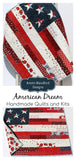 Kristin Blandford Designs American Dream Flag Quilt Kit, Faux Patchwork Riley Blake Fabrics Simple Easy Beginner Quilting Project Ideas Sewing USA Panel United States