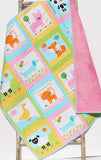 Kristin Blandford Designs Animal Baby Girl Quilt, Patchwork, Baby Blanket, Dachshund Dog Cat Panda Sheep Fox