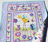 Kristin Blandford Designs Baby Gift, Bird Baby Quilt, Newborn Blanket, Purple Crib Bedding