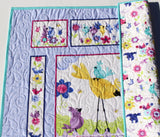 Kristin Blandford Designs Baby Gift, Bird Baby Quilt, Newborn Blanket, Purple Crib Bedding