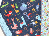 Kristin Blandford Designs Baby Quilt Kit Alphabet Quilt Kit, Noah's Ark Bedding, Animals Panel Beginner Kit DIY Project Easy Idea ABCs Pattern Educational Cotton Biblical Fabrics