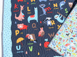 Kristin Blandford Designs Baby Quilt Kit Alphabet Quilt Kit, Noah's Ark Bedding, Animals Panel Beginner Kit DIY Project Easy Idea ABCs Pattern Educational Cotton Biblical Fabrics